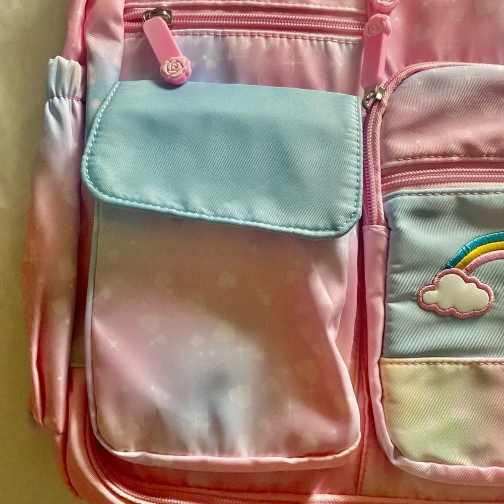 NWT-KIDDOBACK-GIRLS PINK AND BLUE BACKPACK